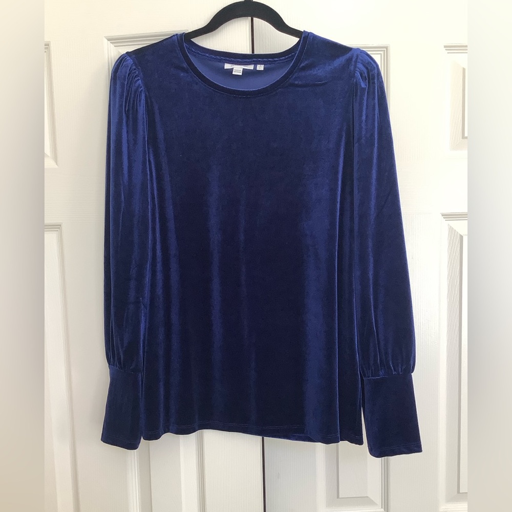 Chico's Royal Blue Velvet Blouse NWT